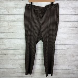 Lane Bryant Pull On Style Plaid Trousers Size 20